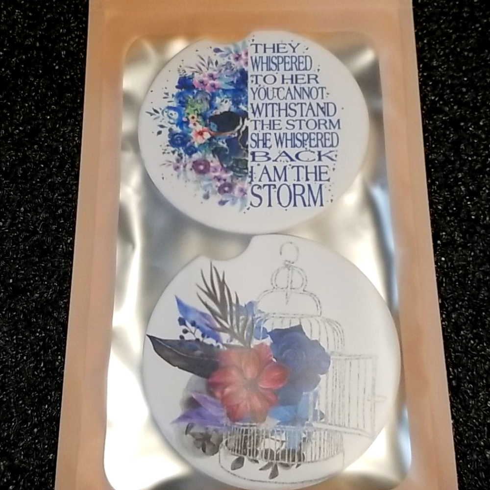 Handmade sandstone car coasters